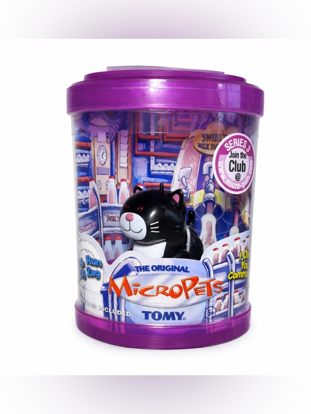Vintage MicroPets Series 3 Swirl Cat NEW SEALED Tomy Toy